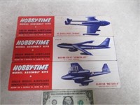 3 Hobby-Time Airplane Balsa-Wood Model Kits in