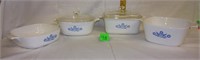 4 corning ware dishes/lids