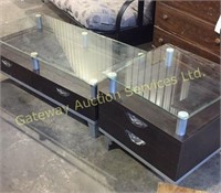 Glass top coffee table and end table