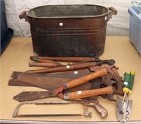 Copper Boiler with Assorted Tools