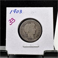 1903 BARBER SILVER DIME