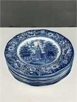 Liberty blue plates blue white transfer ware