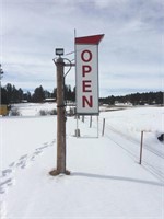 Lighted outdoor open sign