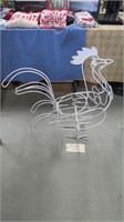 LARGE METAL ROOSTER PLANTER