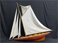 Cup racer model sailboat 57"l x 11"w x 55"h