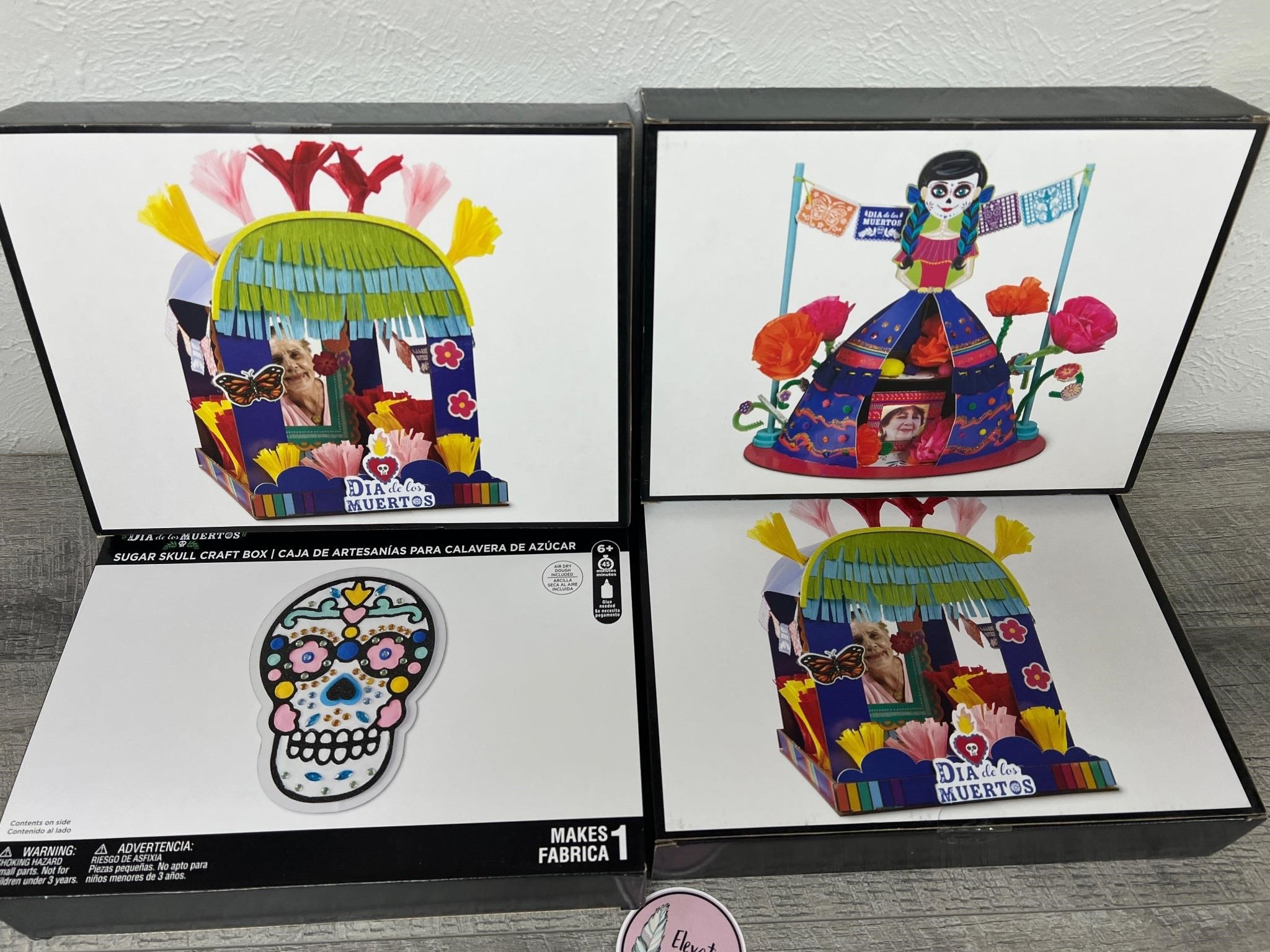 4 new Sugar skull Dia De Los Muertos craft kits