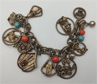Vintage Charm Bracelet w/Cute Characters