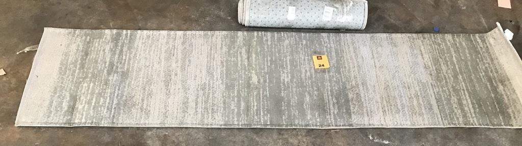 Lot of 2 Striated Grey Runner Rugs