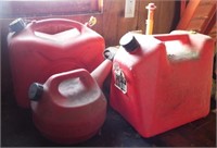(4) Various sized gas cans.