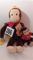 2 PLUSH CURIOUS GEORGE CHARACTERS SMALL ONE IS BY