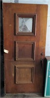 Wooden Three Panel Door With Broken Glass