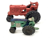 (2) Auburn Rubber Man on Tractors 7” and Smaller