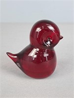 Viking Ruby Red Art Glass Bird
