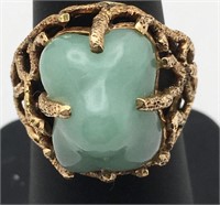 14k Gold And Jade Ring