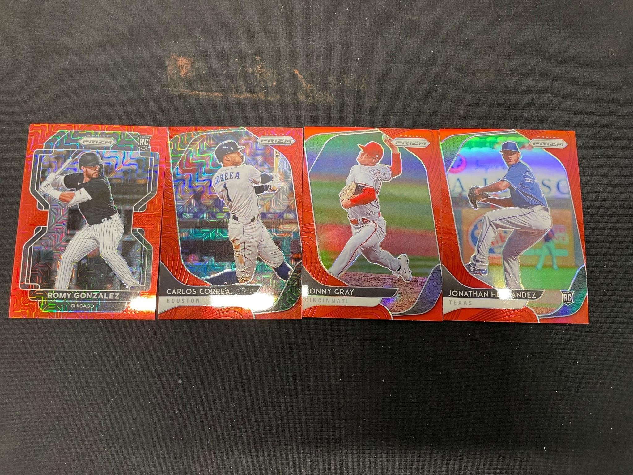 4x Red Prizm MLB Cards