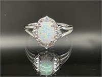Sterling Silver Ring Opal Size 9