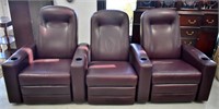 3 Seat Theater Style Leather Recliners