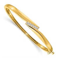 14k- A Diamond Hinged Bangle