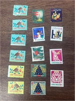 Lot of 15 VTG Christmas stamps