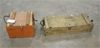 (2) US Military Ammo Boxes Approx 16"x14"x12" & 33