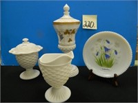 (4) Westmorland Imperial Milk Glass Pieces