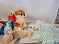 GROUP OF PLUSH, KIDS SMOCK, MISC