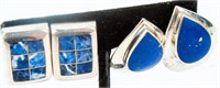 Jewelry Sterling Silver Blue Stone Earrings
