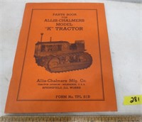 Allis Chalmers model "K" tractor parts book