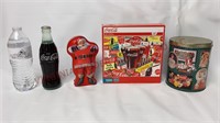 Coca Cola Radio, Tin w Cards & Jigsaw Puzzles