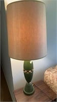 2 vintage green lamps