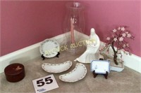 Glass candle holder w/globe, miniature decorative