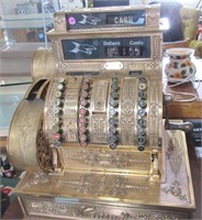 Ornate National cash register, works