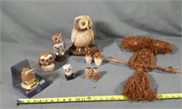 Owl Items, Solar Owl Animated Figurine, Owl Candle