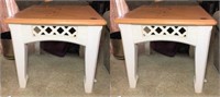 Beveled Pine and Painted End Tables