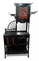 Japanese Ebonised and Black Lacquer Cabinet,