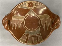 Santa Clara Thunderbird Pottery Dish