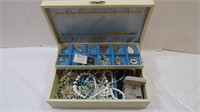 Vintage Jewelry Box with Necklace Lot (box in
