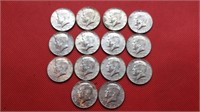 (14) KENNEDY HALF DOLLARS (1969/1967)