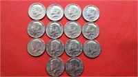 (14) KENNEDY HALF DOLLARS (1976/1971)