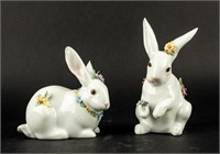 2 Lladro Figurine ‘Attentive Bunny with Flowers’