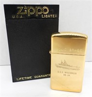 1990 UNFIRED SOLID BRASS SLIM ZIPPO