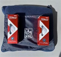 RBC Blanket and 3 NEW Packages of Golf Balls
