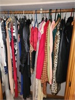 Clothes (upstairs closet) Dresses, tops, jackets