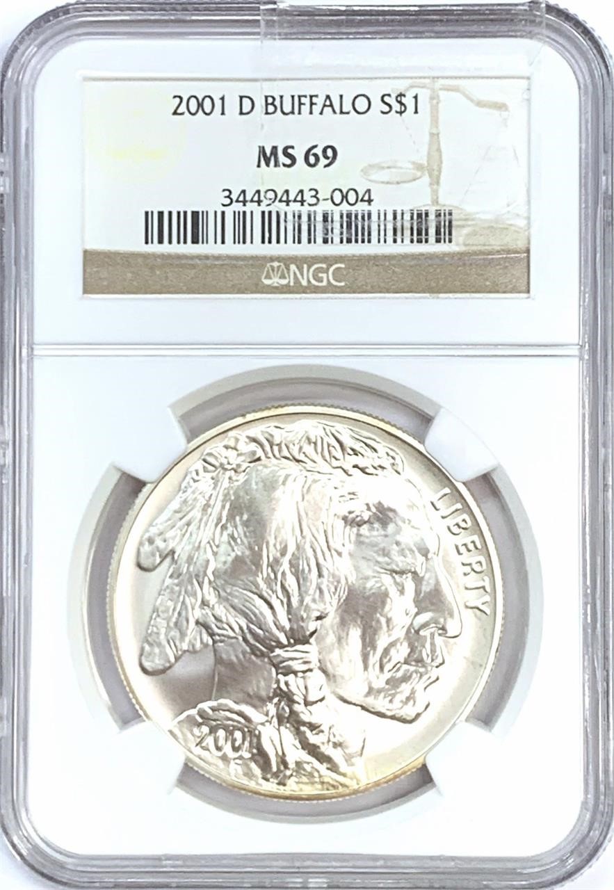 2001-D Silver Buffalo Dollar MS-69