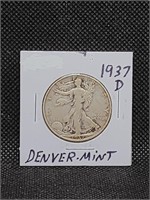 1937 D Walking Liberty Half Dollar