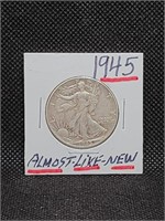 1945 Walking Liberty Half Dollar