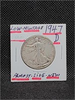 1947 D Walking Liberty Half Dollar