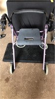 Walker with Seat and Breaks Purple Color