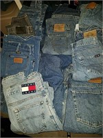 25 pair of blue jean pants, shorts, in