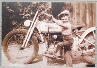 "Boy w/ Harley Davidson" on Foam Board